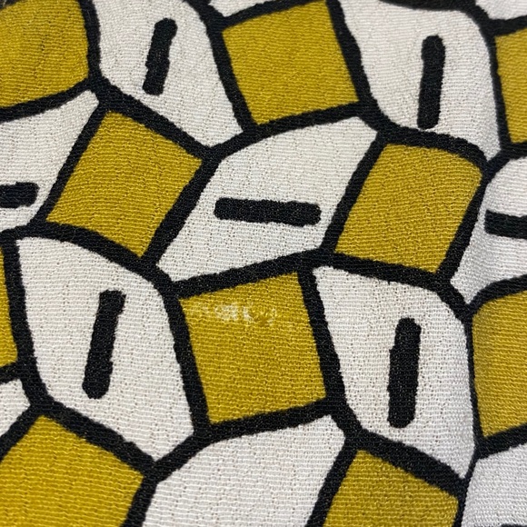 Zara Basic Yellow Geometric Square Blouse Top - Picture 3 of 8